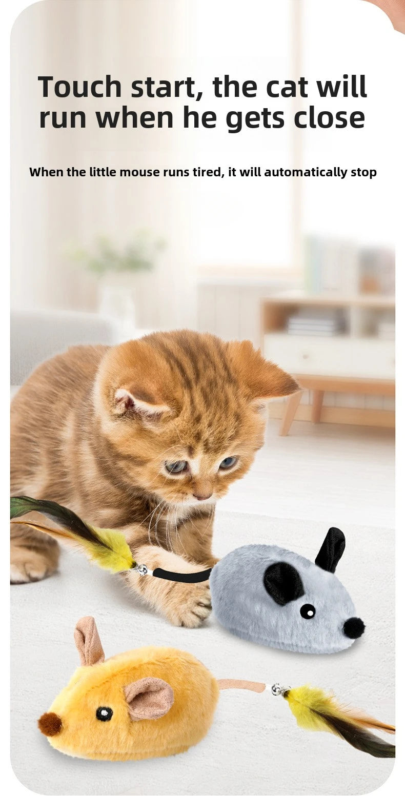 Interactive Motion-Activated Cat Toy Mouse with Squeaky Sounds
