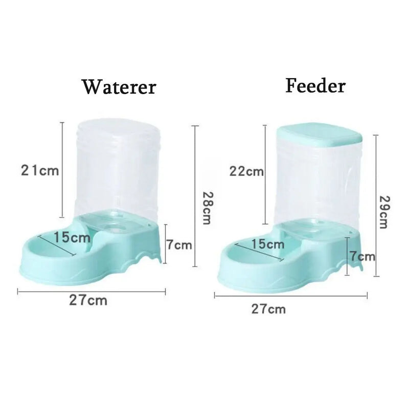 Distributeur de nourriture et fontaine à eau transparents 3,8 L pour animaux