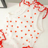 Floral Princess Pet Dress with Heart Print
