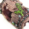 Rustic Resin Barrel Aquarium Ornament with Moss Accents