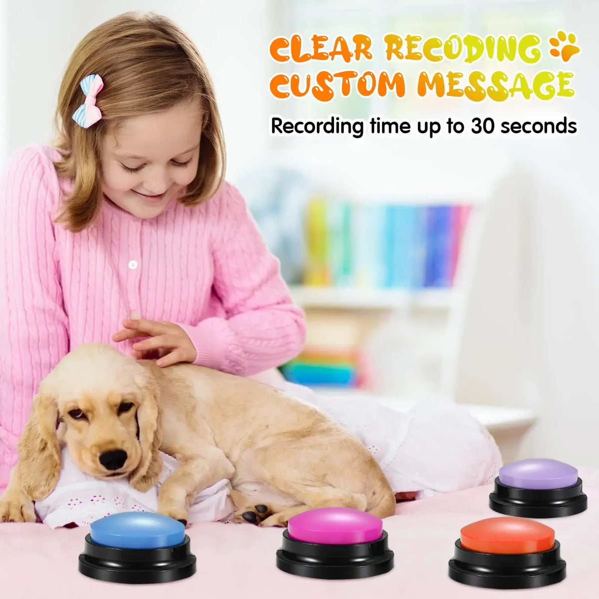 Recordable Talking Buttons for Dog Communication Training