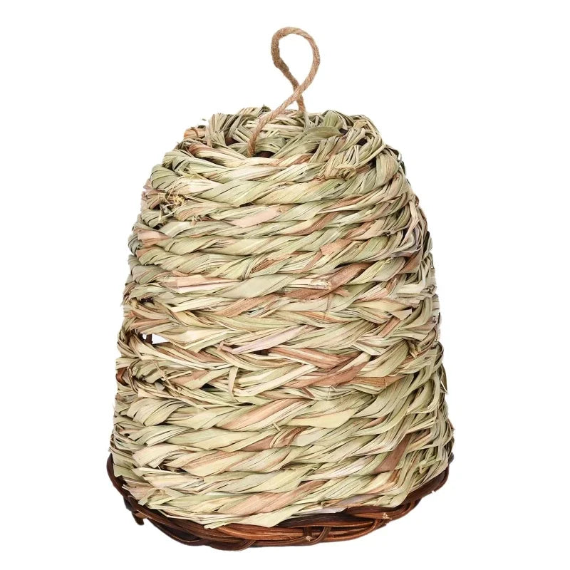 Handwoven Natural Grass Hanging Bird Nest for Small Birds