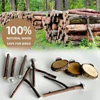 Natural Wood Forked Bird Perch for Small Parrots