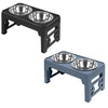 Adjustable Raised Dog Bowls with Stainless Steel Double Feeder