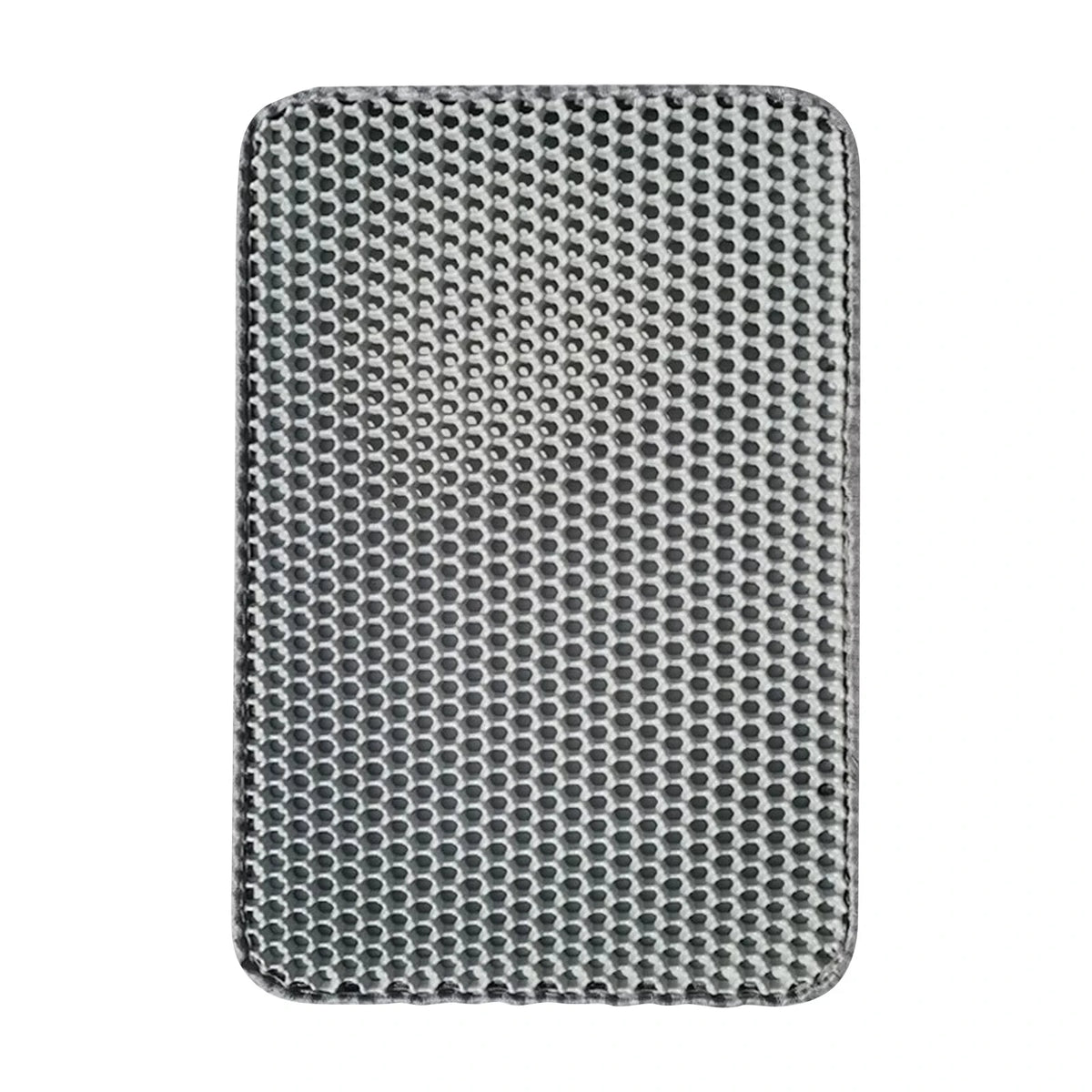 Tapis de litière carré gris texturé, conçu pour les boîtes à chats.