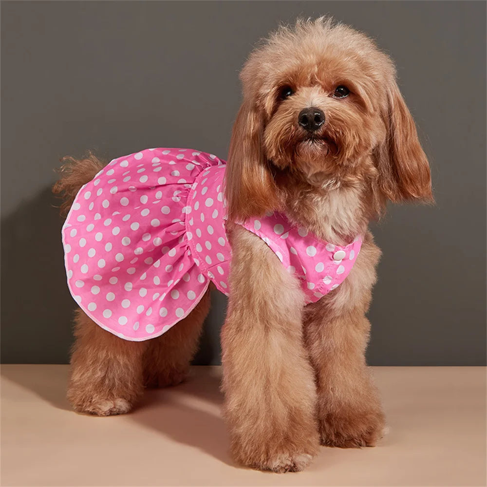 Polka Dot Dog Skirt Dress for Small Breeds