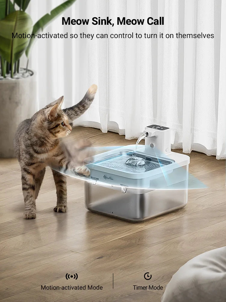 Automatischer Edelstahl-Wasserbrunnen für Katzen