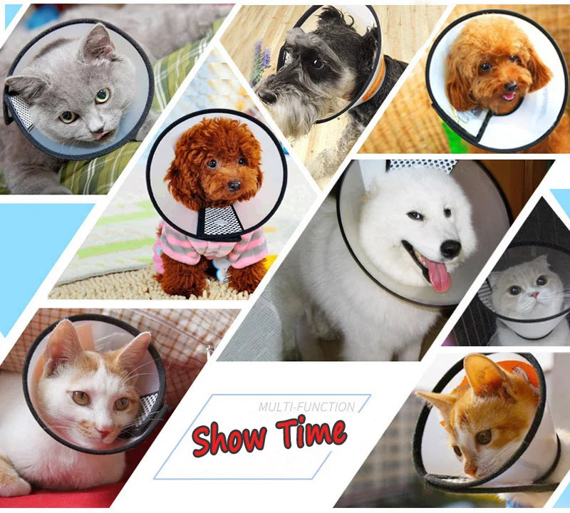 Clear PVC Recovery Cone Collar for Dogs and Cats