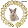 Goldener Diamantkettenanhänger als Halsband für einen grauen Kater