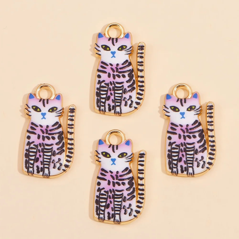 Colorful Cartoon Cat & Animal Enamel Charms for DIY Jewelry Making