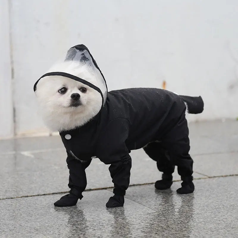All-in-One Waterproof Dog Raincoat with Full Leg Coverage