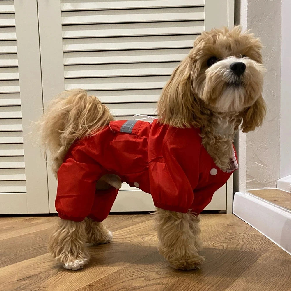 Adjustable Waterproof Dog Raincoat with Reflective Strap