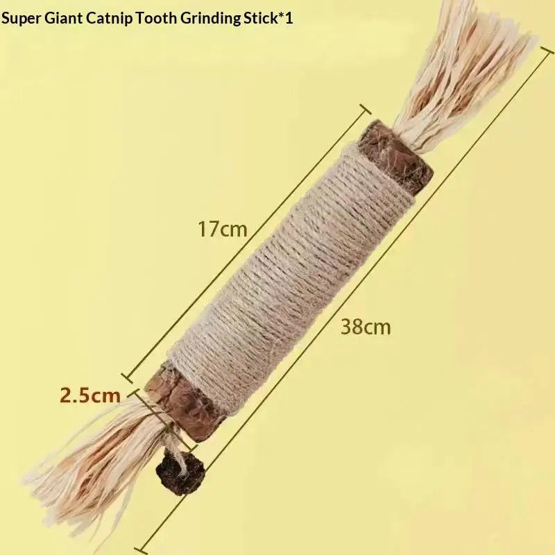 Natural Wooden Cat Teething Sticks with Sisal Rope