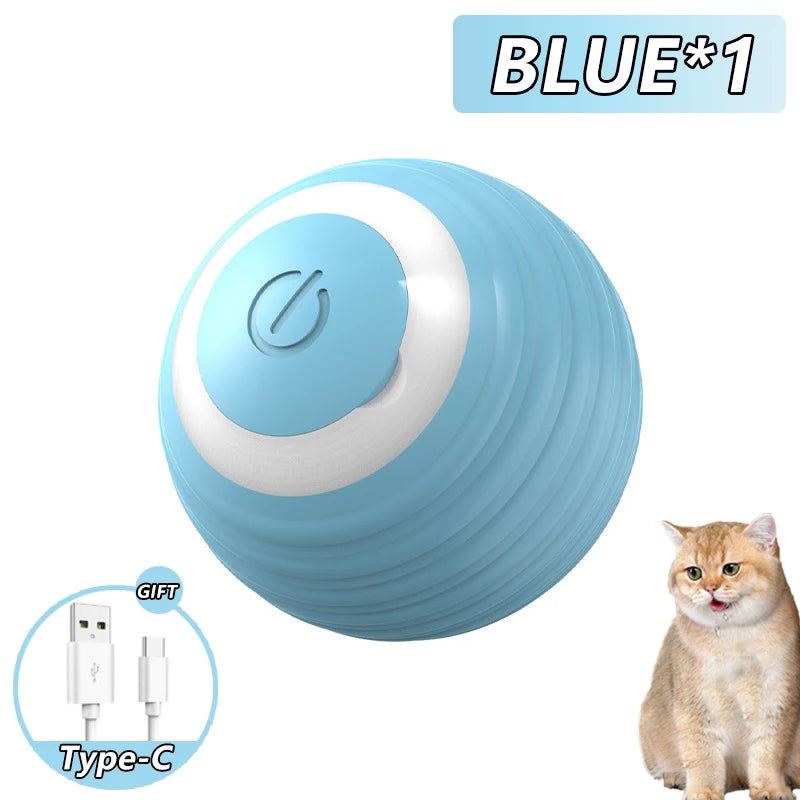 Blaues smartes interaktives Rollspielzeug für Katzen mit Type-C-Anschluss
