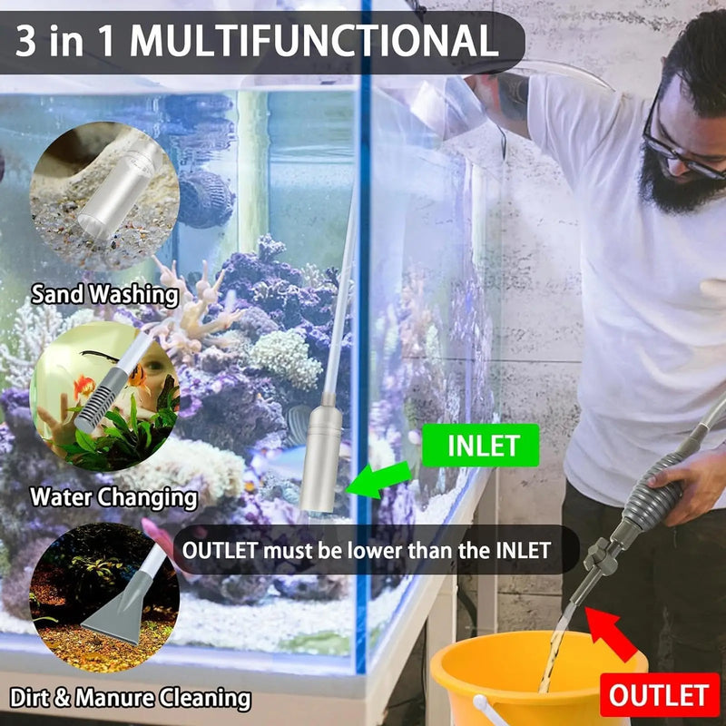 Aspirateur à gravier et changeur d'eau pour aquarium