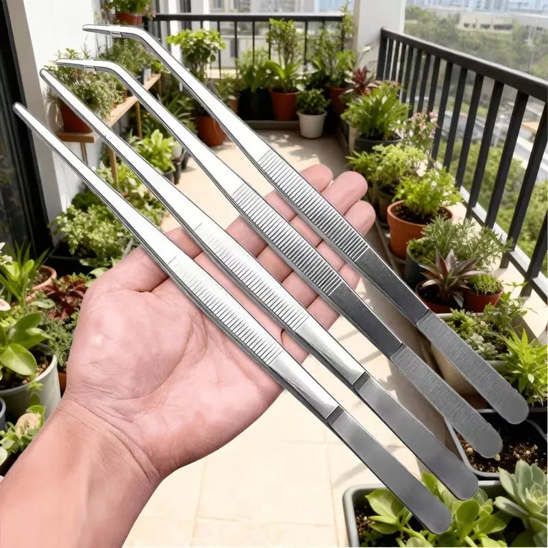Precision Stainless Steel Tweezers Set – Straight & Curved Tips