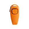 Orange 2-in-1 dog training clicker and whistle with a metal key ring.