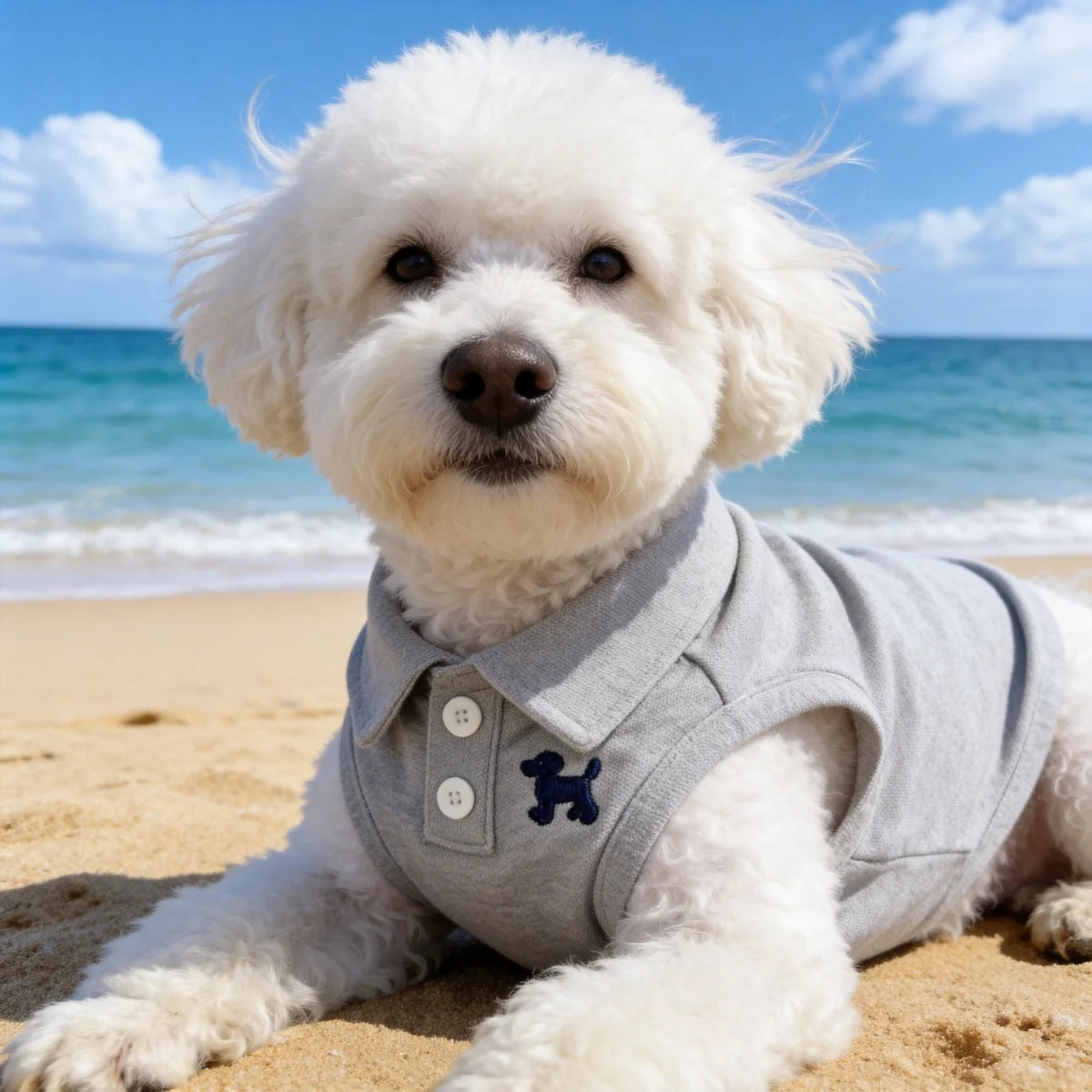 Breathable Solid Color Polo Shirt for Cats and Small Dogs
