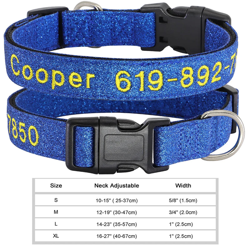 Personalisierte bestickte Nylon-Hundehalsband