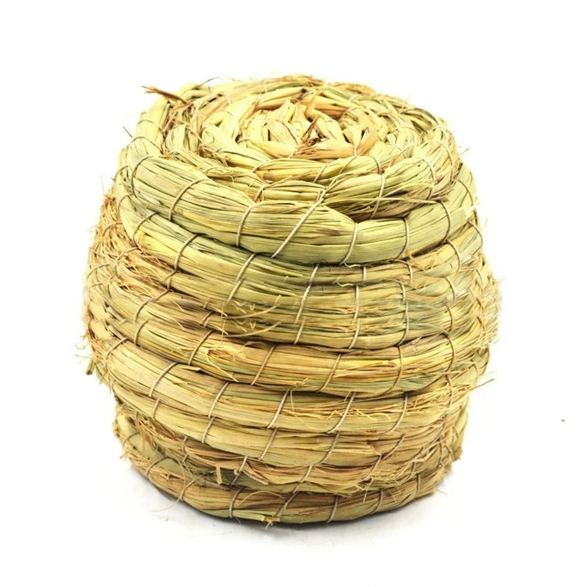 Handwoven Natural Straw Bird Nest for Small Pets
