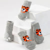 Cozy Knit Pet Socks with Anti-Slip Sole – Tiger Design, 4-Pack
