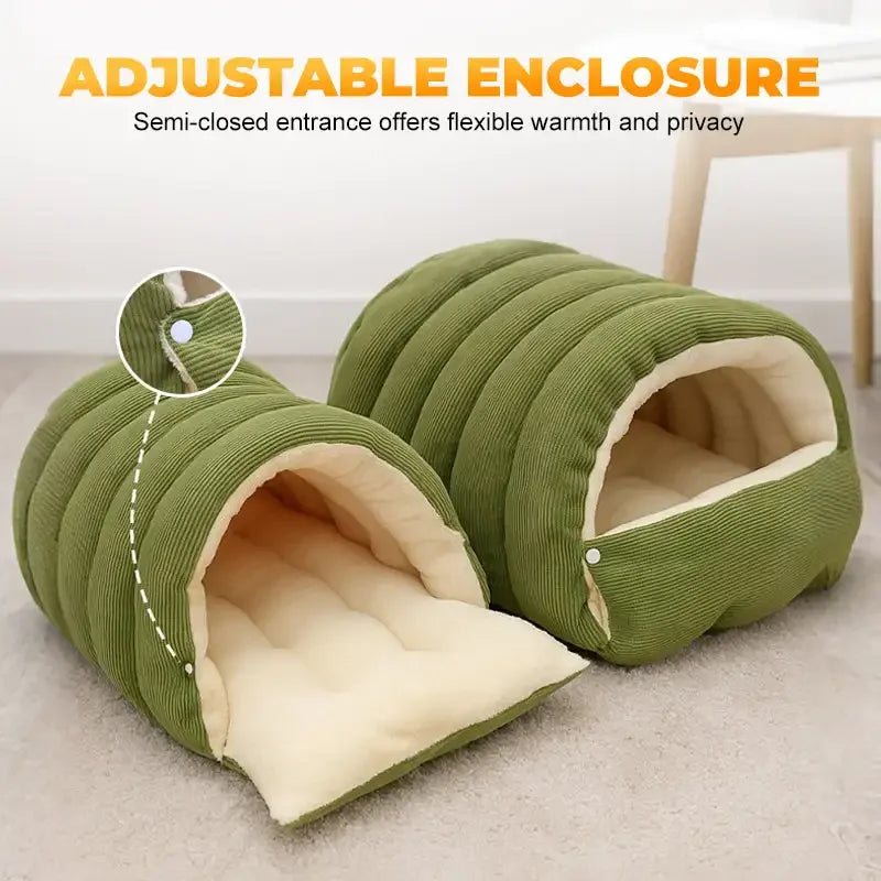 Cozy Thermal Plush Cat Bed with Removable Washable Cover