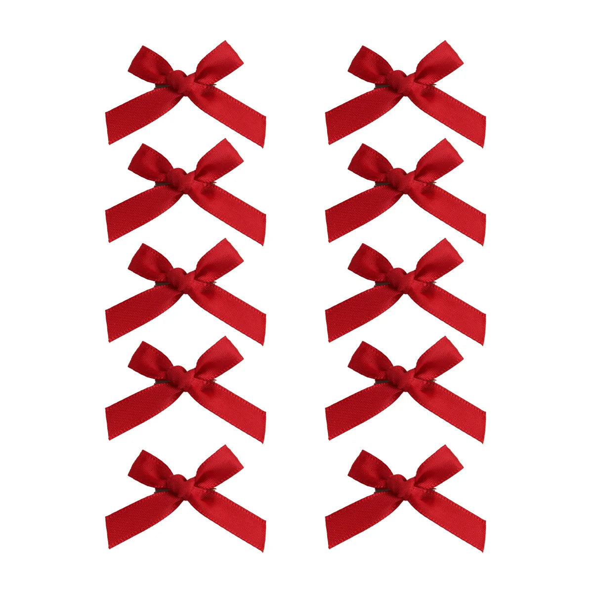 A set of red ribbon bow hair clips for girls