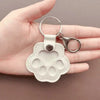 Leather Pet Hair Keepsake Keychain with Cat Paw Design
