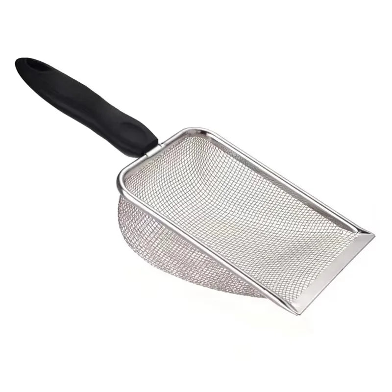Pala de Arena para Gatos con Malla Fina de Acero Inoxidable