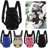 A collection of breathable mesh pet carrier backpacks for dogs and cats in various colors including black, blue, pink, and be
