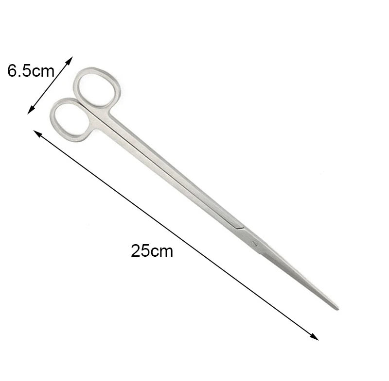 Stainless Steel Aquarium Tool Set with Scissors, Tweezers, and Shovel