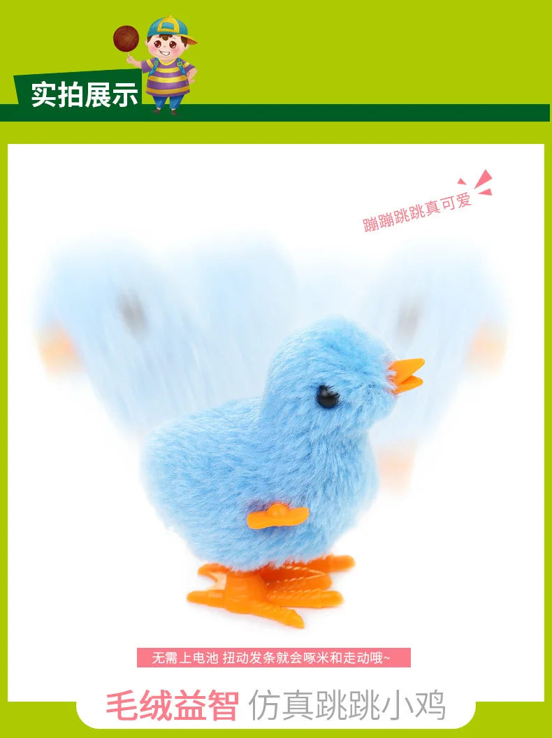 Wind Up Plush Chick Cat Toy - Interactive Cartoon Toy