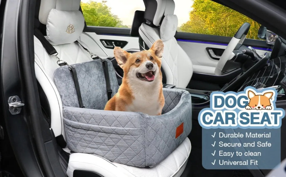 Washable Dog Car Seat with Removable Orthopedic Cushion