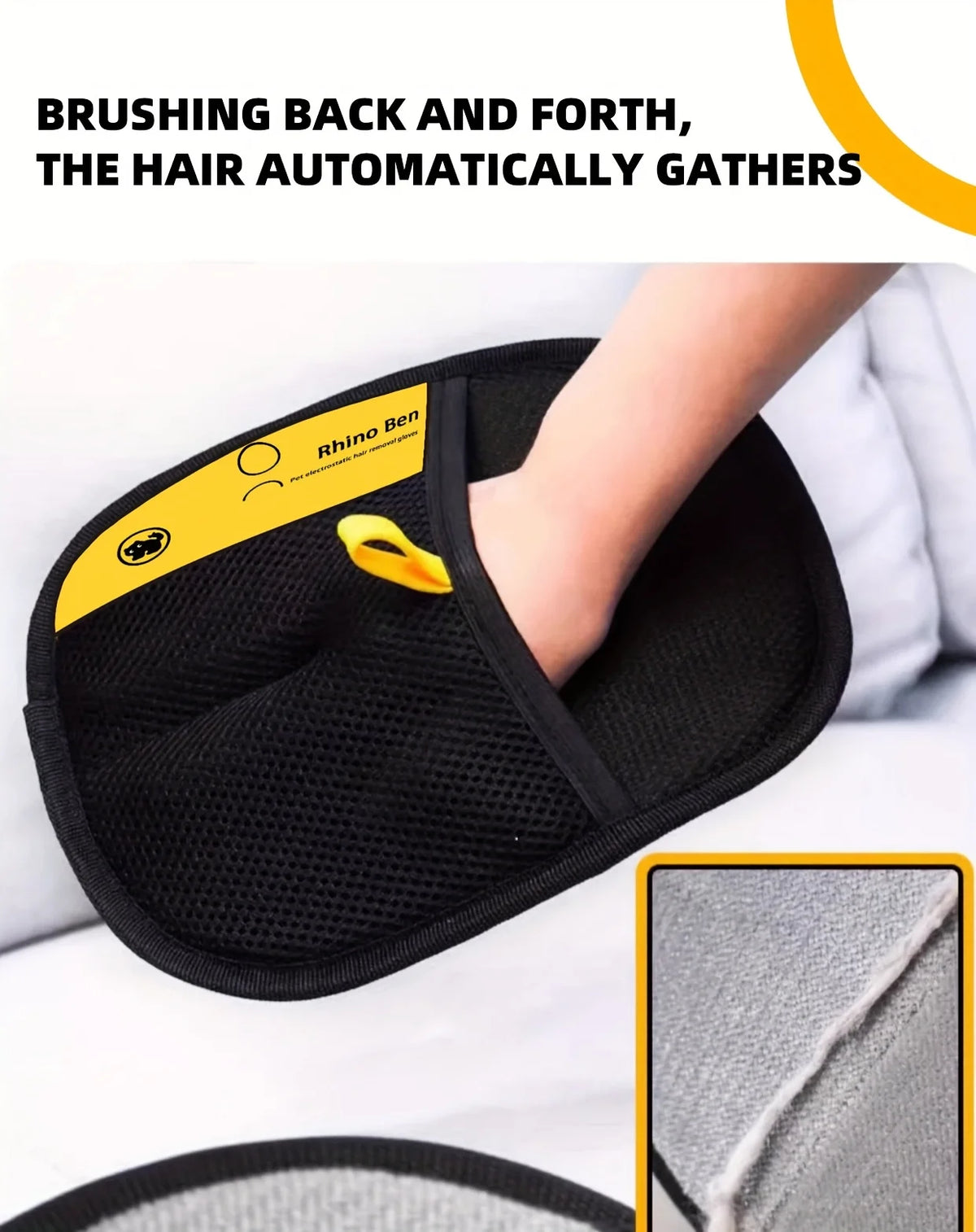Double-Sided Pet Grooming Gloves for Effective Hair Removal