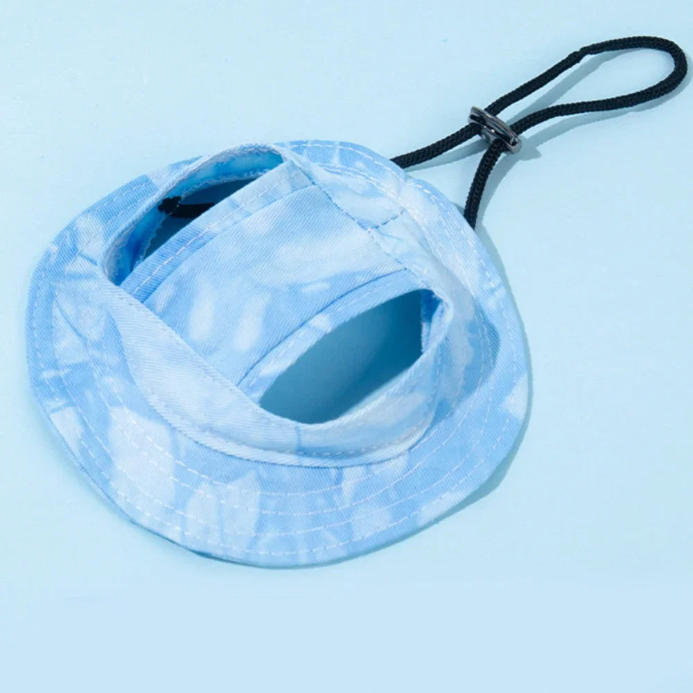 Breathable Cotton Fisherman Hat for Dogs and Cats with Ear Holes