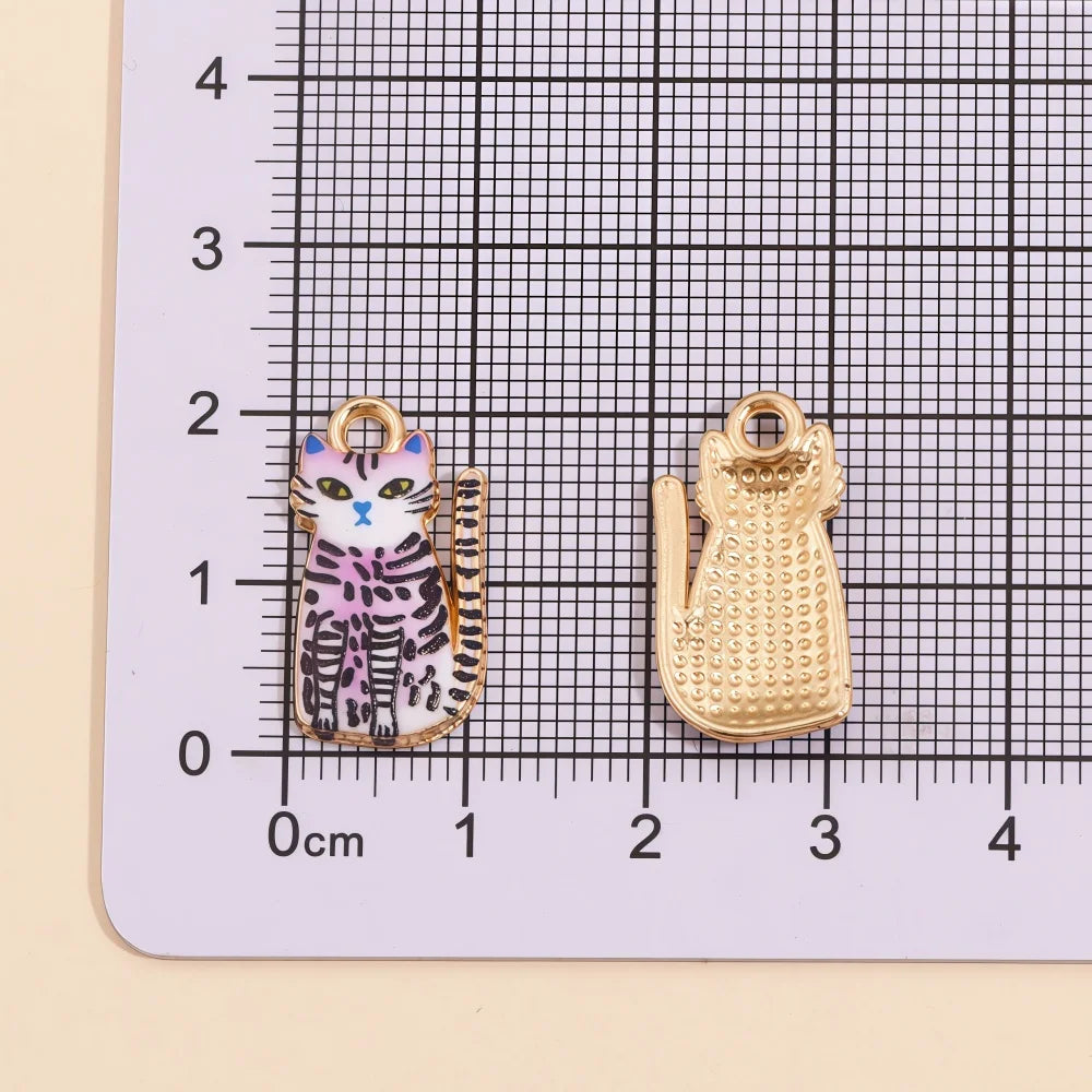 Colorful Cartoon Cat & Animal Enamel Charms for DIY Jewelry Making