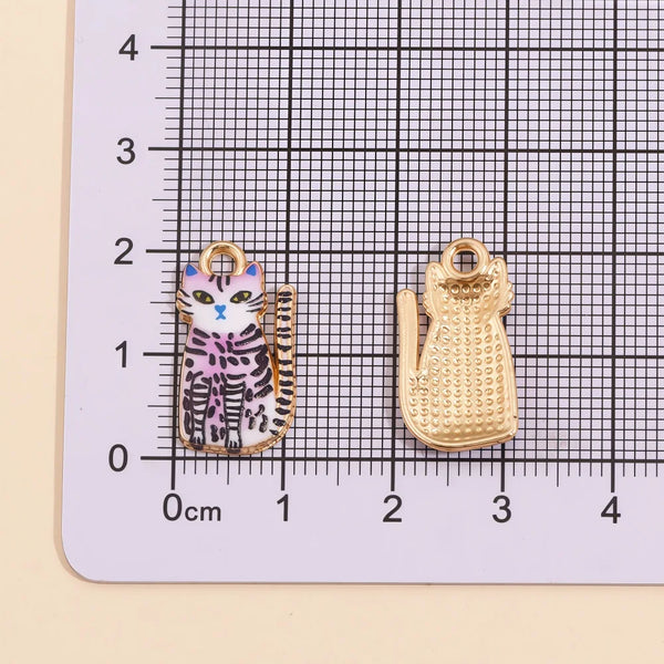 Colorful Cartoon Cat & Animal Enamel Charms for DIY Jewelry Making