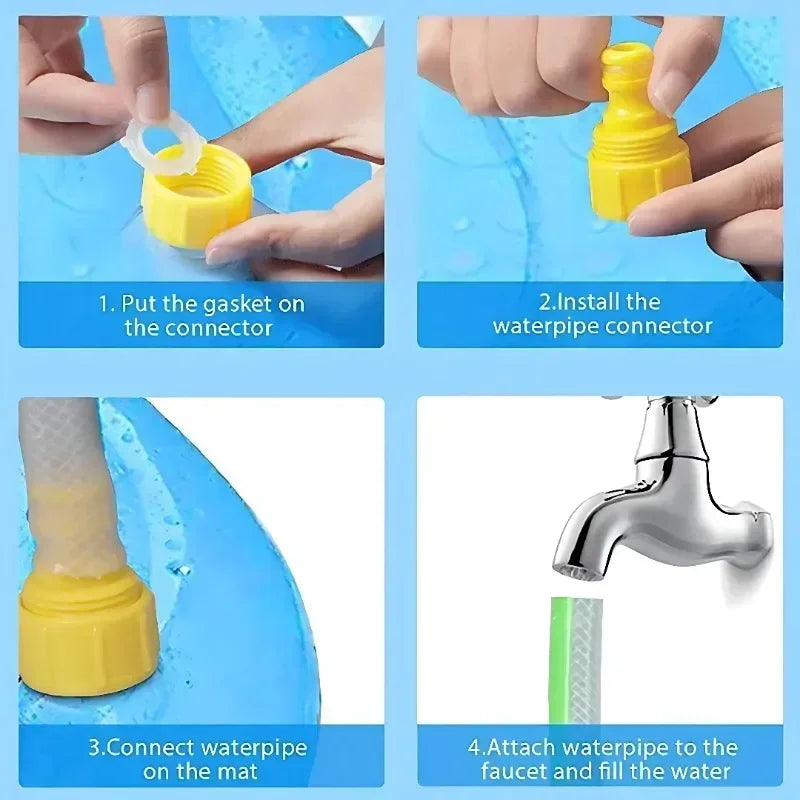 Inflatable Pet Splash Pad with Non-Slip Cooling Surface
