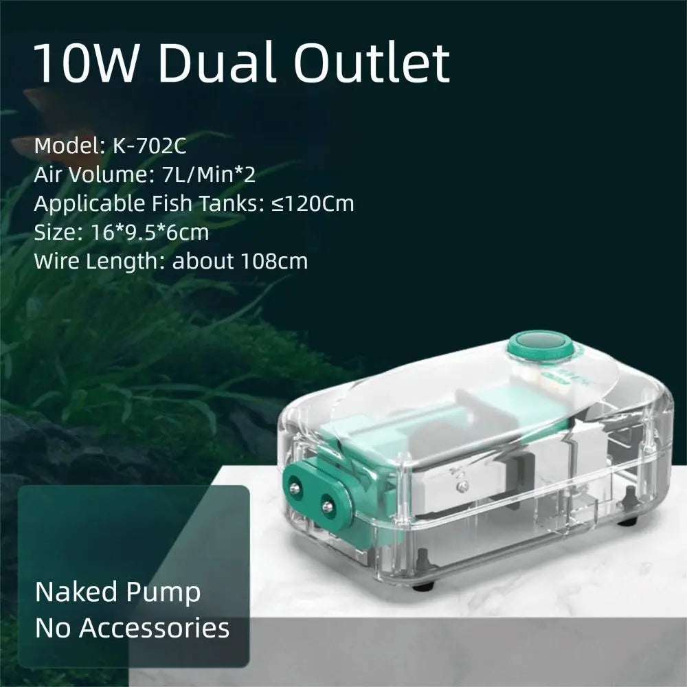 Ultra-Quiet Aquarium Air Pump with Adjustable Flow