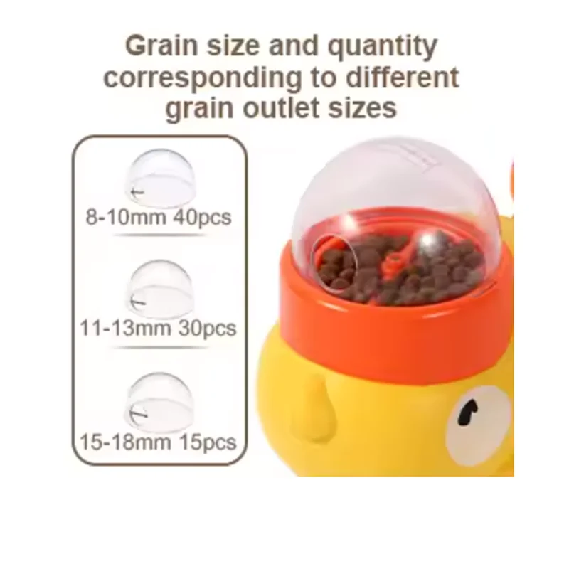 Yellow Duck-Shaped Interactive Treat Dispenser for Cats and Dogs