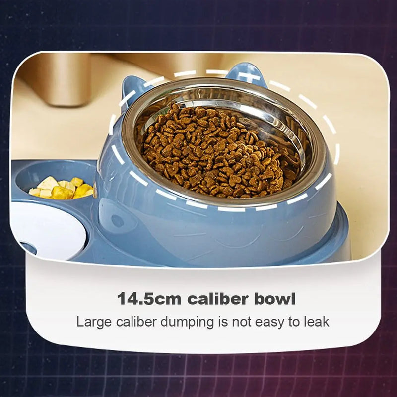 2-in-1 Pet Water Dispenser and Food Bowl