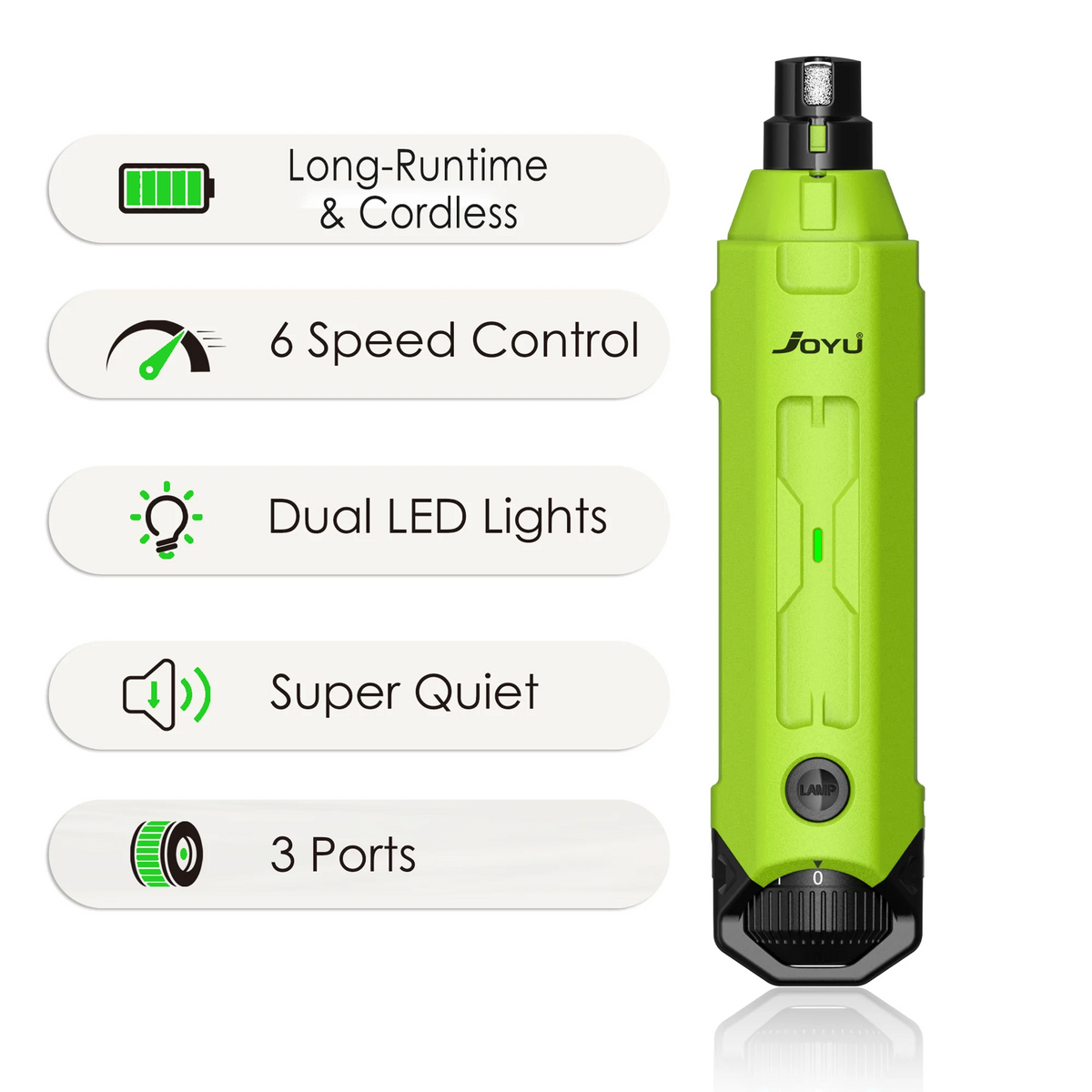 Rechargeable 6-Speed Dog Nail Grinder – Quiet & Painless Paw Care
