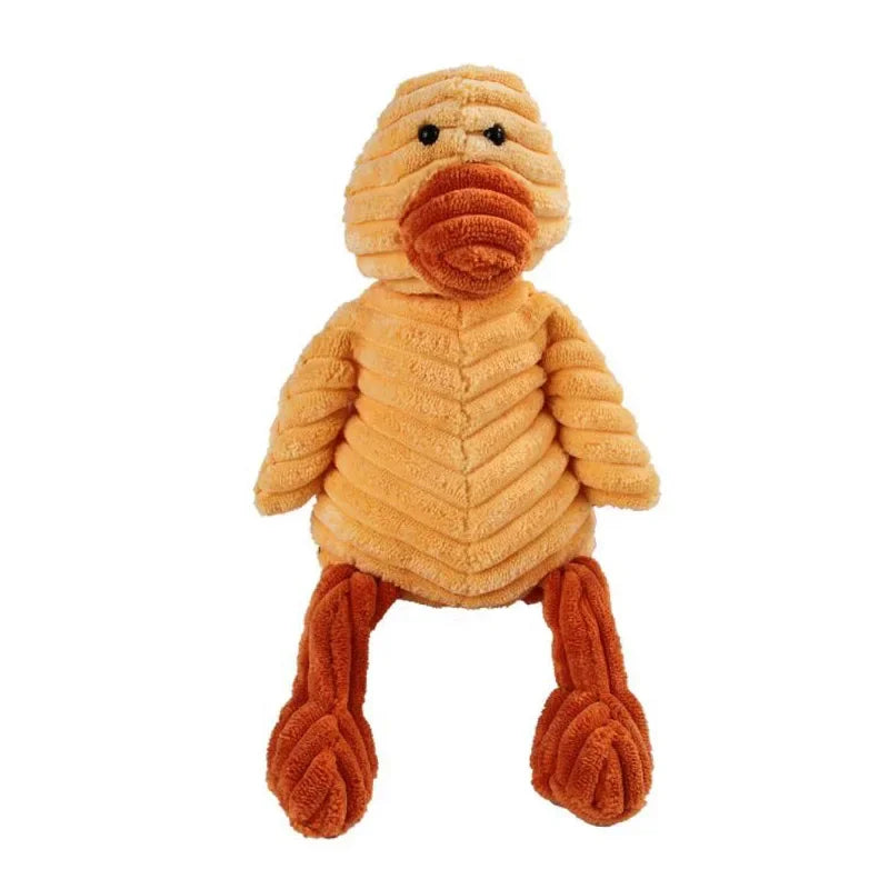 Corduroy Squeaky Plush Dog Toy - Bite-Resistant Animal Shapes