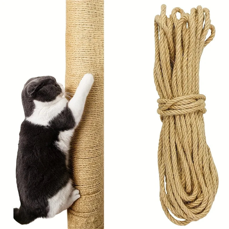 Poteau Grattoir pour Chat en Corde de Sisal Naturel