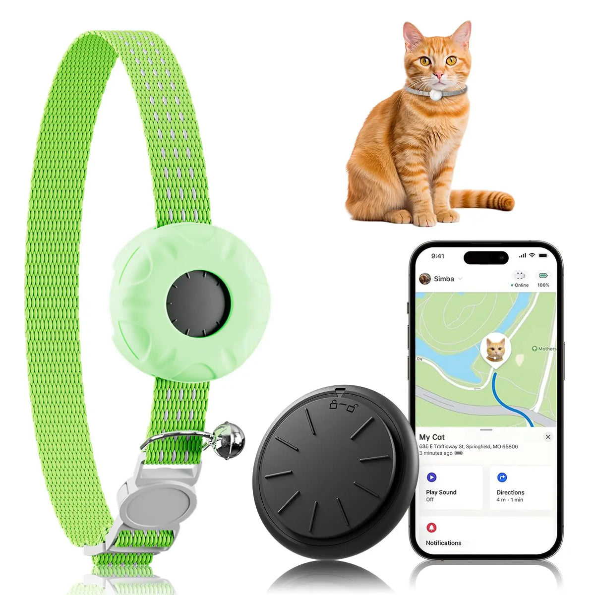 Waterproof GPS Cat Tracker Collar with Safety Buckle