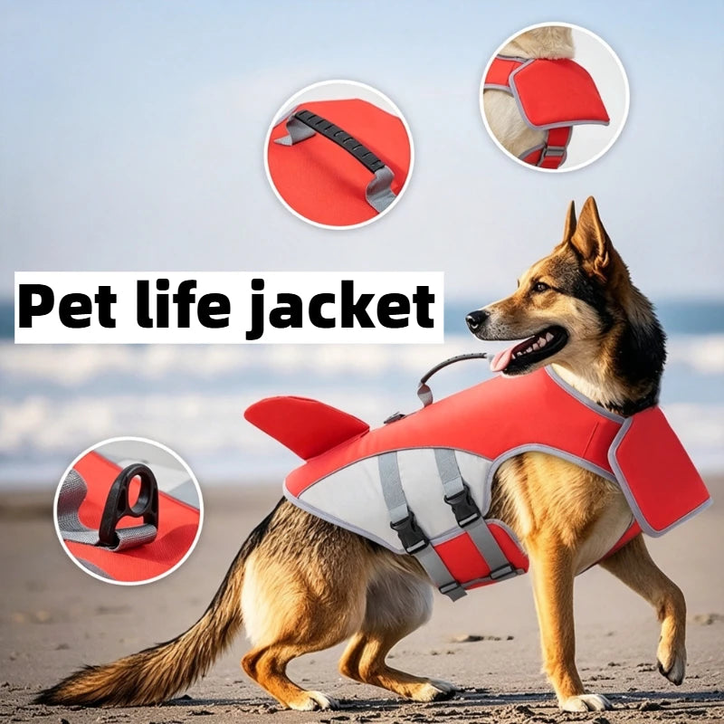 Dog Life Jacket with Tow Handle – Safety Buoyancy Vest for Swimming & Outdoor Adventures