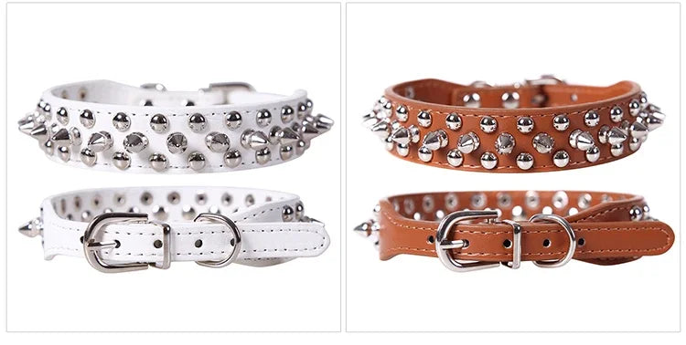 Punk Rivet Spiked Leather Dog Collar