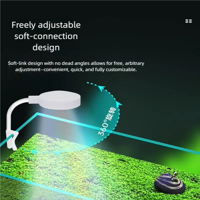 LED Clip-On Aquarium Light with USB Power and 360° Flexible Neck