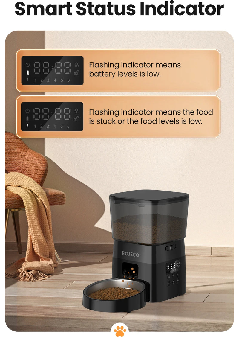 Distributeur de nourriture automatique pour animaux avec commande par bouton