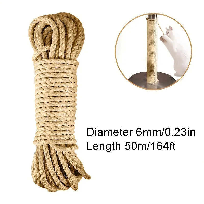 Poteau Grattoir pour Chat en Corde de Sisal Naturel
